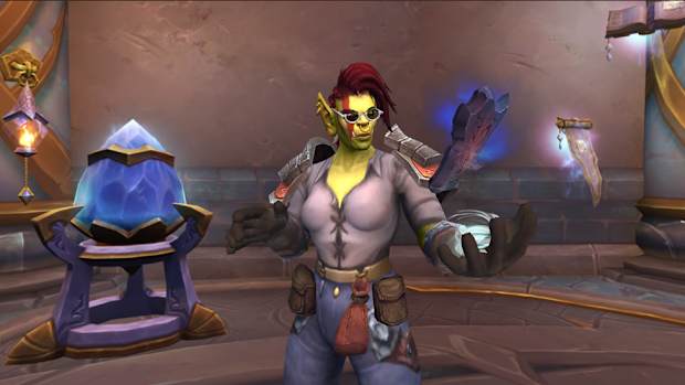 Geo-Archaeologist Roska Rocktooth in the Azerothian Archives from Patch 10.2.5, Seeds of Renewal in World of Warcraft.